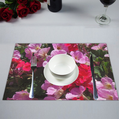 wonderful pink flower mix by JamColors Placemat 14’’ x 19’’ (Set of 4)