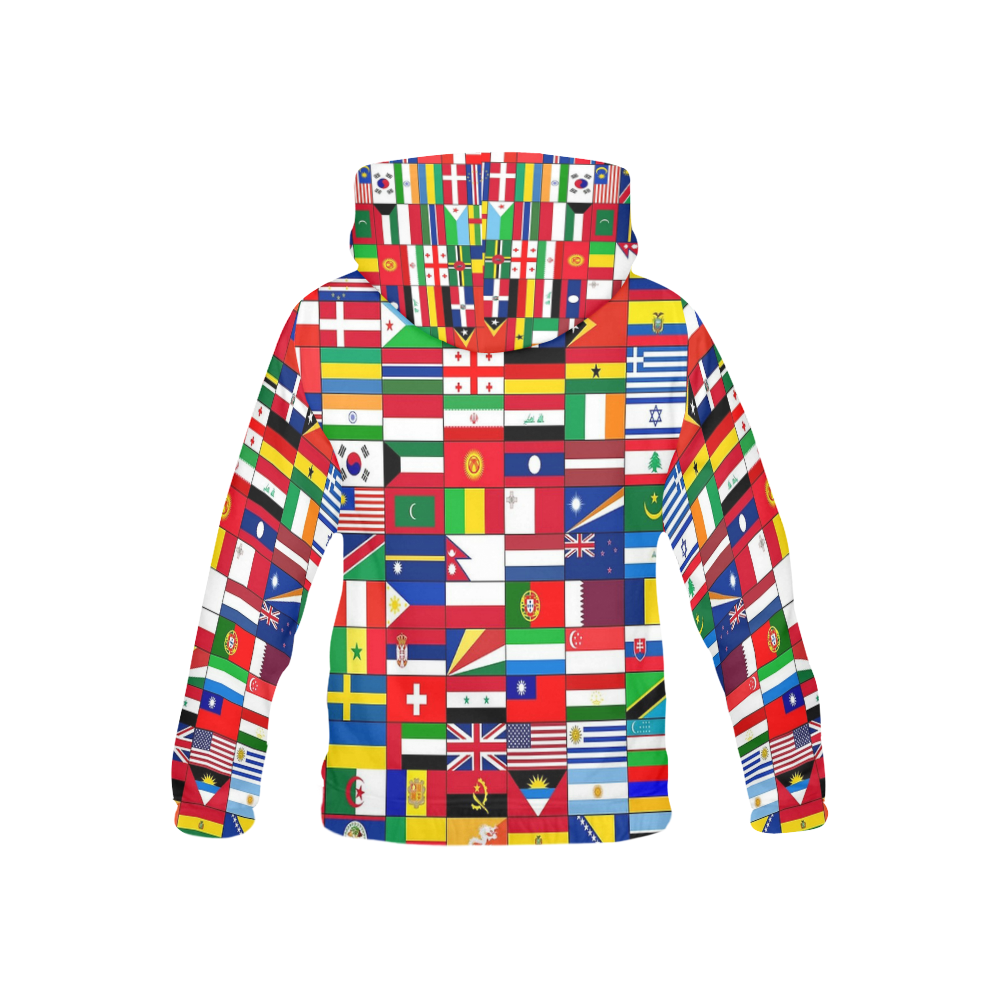 WORLD FLAGS 2 All Over Print Hoodie for Kid (USA Size) (Model H13)