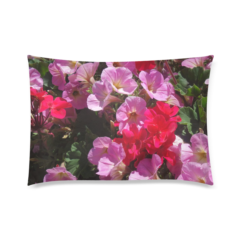wonderful pink flower mix by JamColors Custom Zippered Pillow Case 20"x30" (one side)