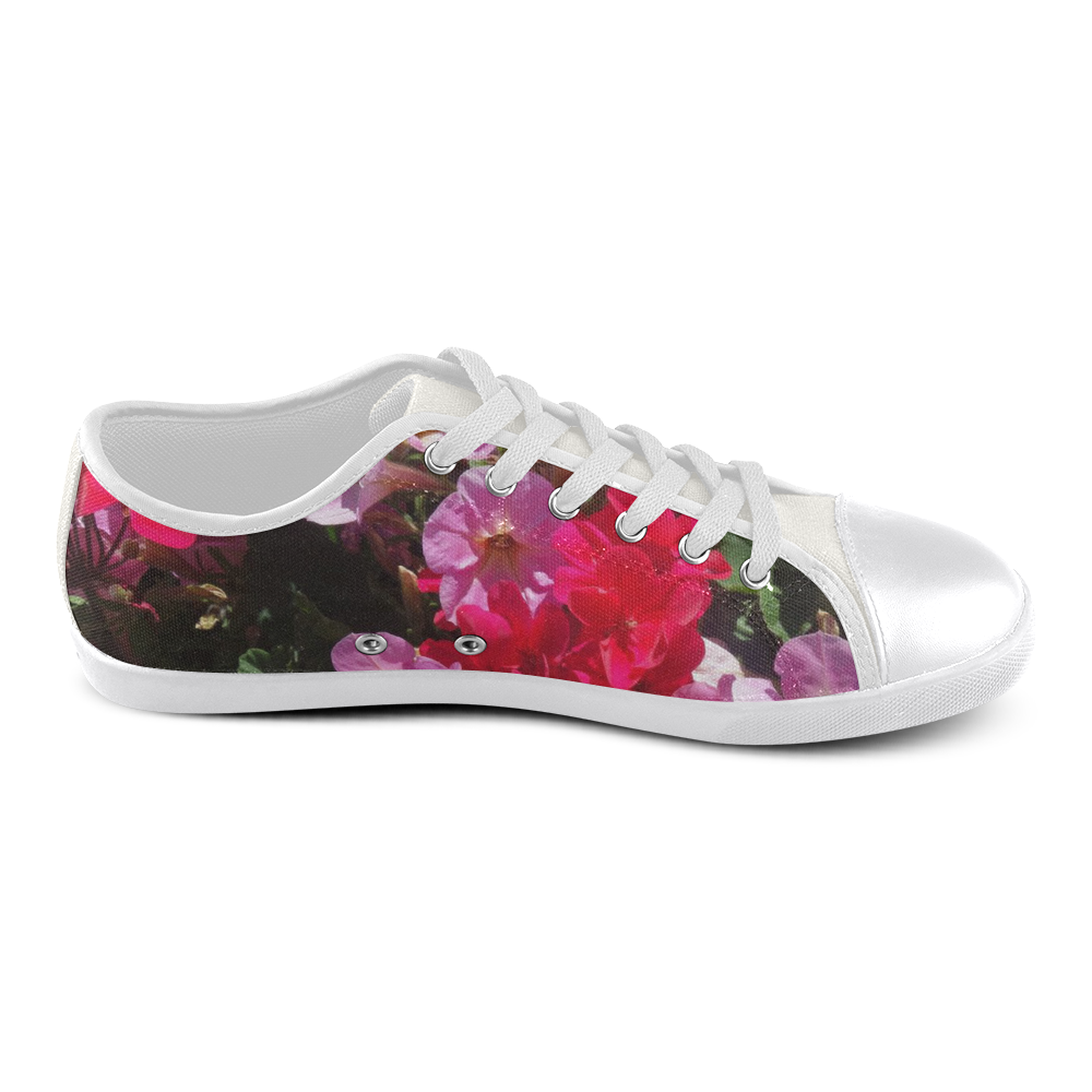 wonderful pink flower mix by JamColors Canvas Shoes for Women/Large Size (Model 016)