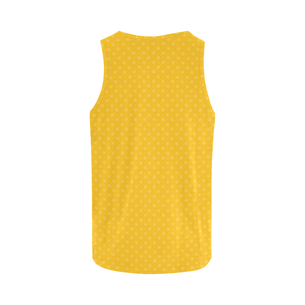 Yellow and White Anchor All Over Print Tank Top for Men (Model T43)