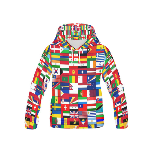 WORLD FLAGS 2 All Over Print Hoodie for Kid (USA Size) (Model H13)