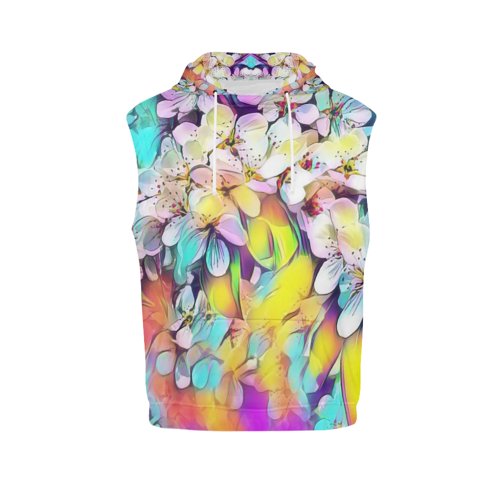 Floral ArtStudio 31 by JamColors All Over Print Sleeveless Hoodie for Women (Model H15)