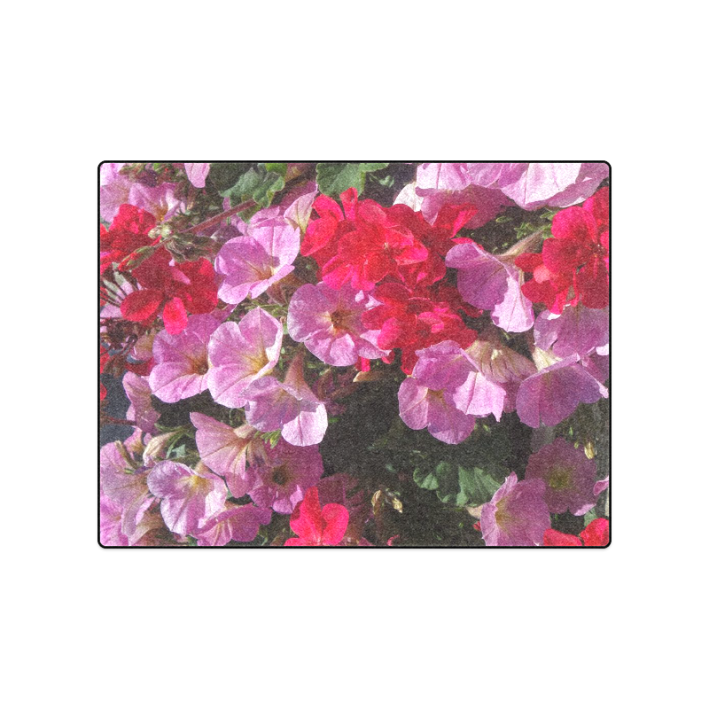 wonderful pink flower mix by JamColors Blanket 50"x60"