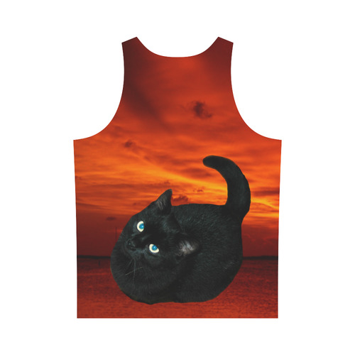 Cat and Red Sky All Over Print Tank Top for Men (Model T43)