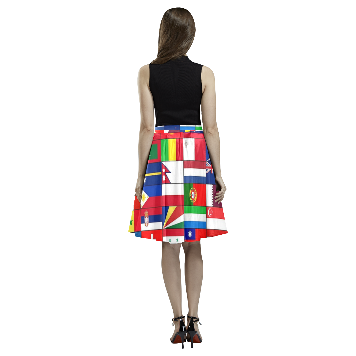 WORLD FLAGS 2 Melete Pleated Midi Skirt (Model D15)