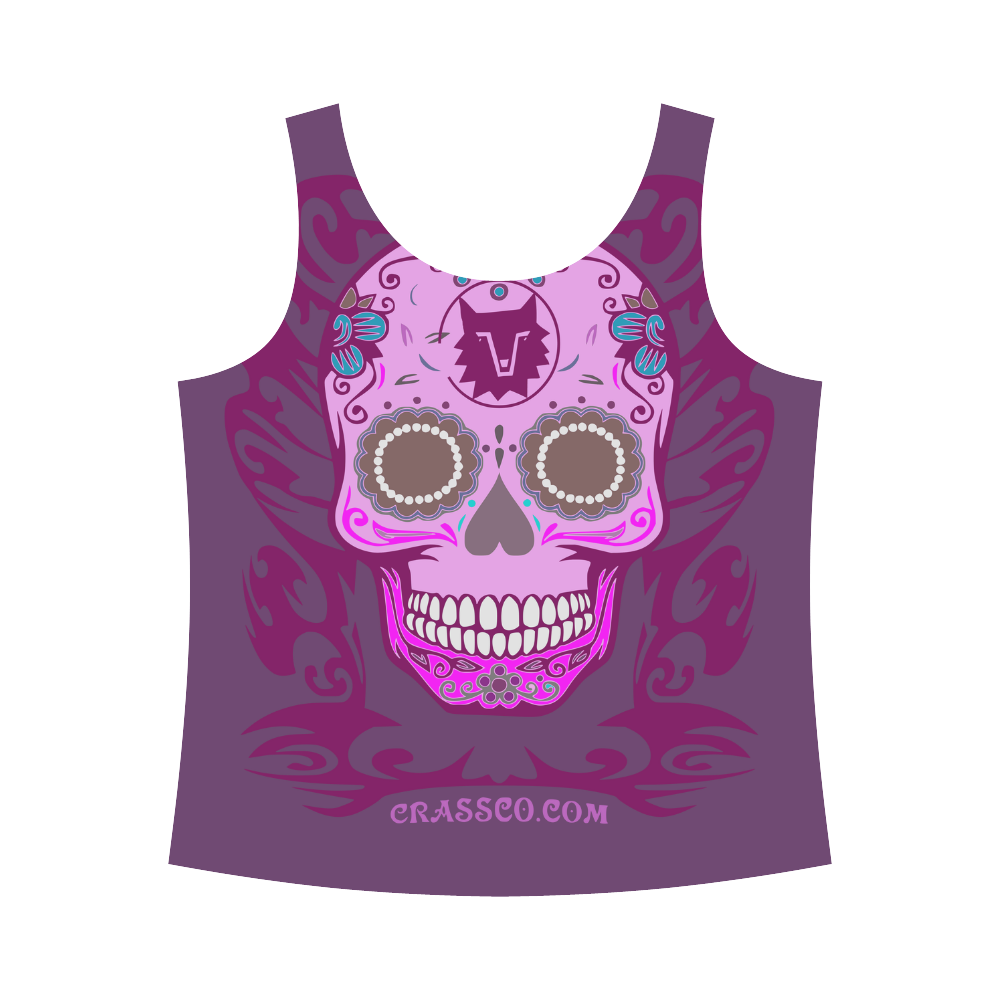 SKULL PINKY All Over Print Tank Top for Women (Model T43)