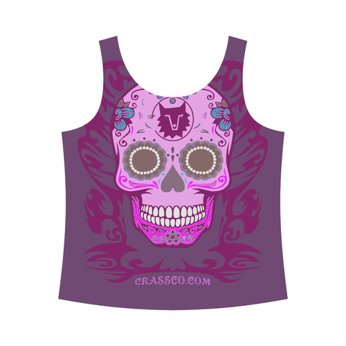 SKULL PINKY All Over Print Tank Top for Women (Model T43)