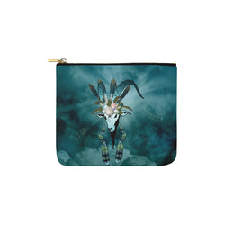 The billy goat with feathers and flowers Carry-All Pouch 6''x5''