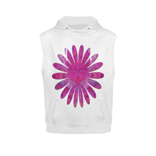 Pink Flower Ornament by JamColors All Over Print Sleeveless Hoodie for Women (Model H15)