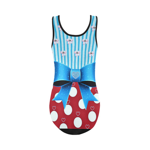 Rockabilly girly style Vest One Piece Swimsuit (Model S04)