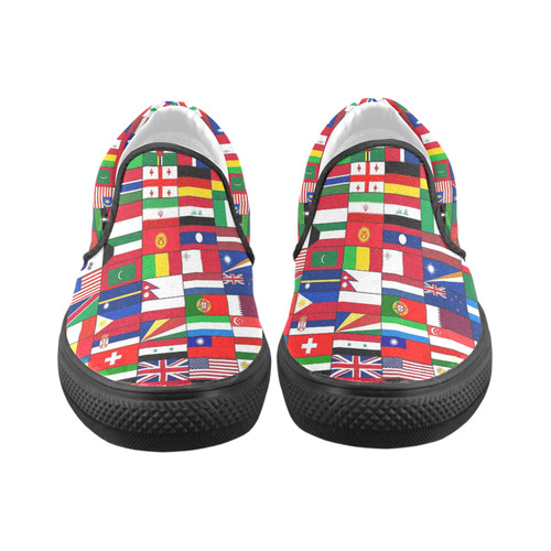 WORLD FLAGS 2 Slip-on Canvas Shoes for Men/Large Size (Model 019)
