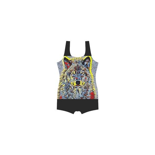 WOLF MULTICOLOR ART III Classic One Piece Swimwear (Model S03)