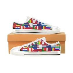 WORLD FLAGS 2 Women's Classic Canvas Shoes (Model 018)