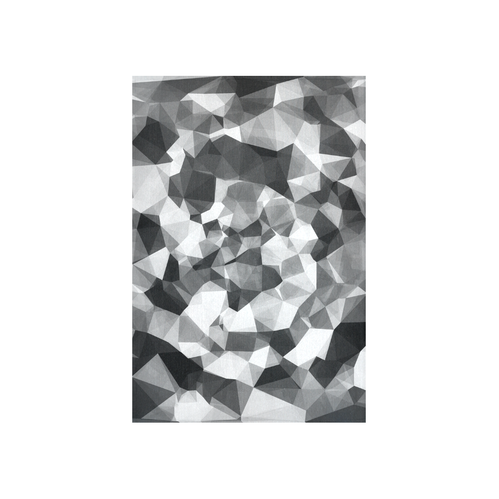 contemporary geometric polygon abstract pattern in black and white Cotton Linen Wall Tapestry 40"x 60"