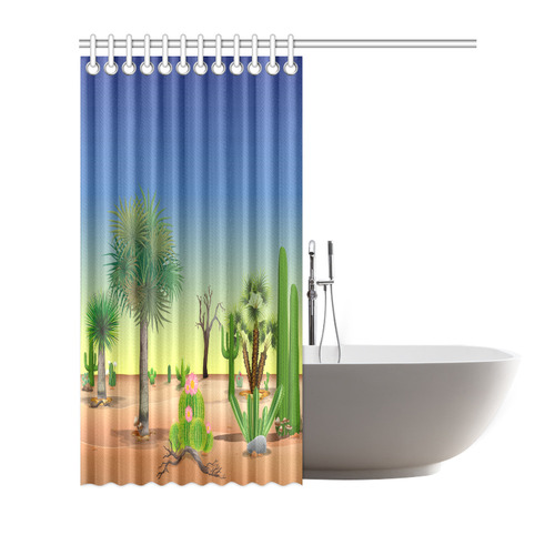 cactiscapeBlueSky Shower Curtain Shower Curtain 72"x72"