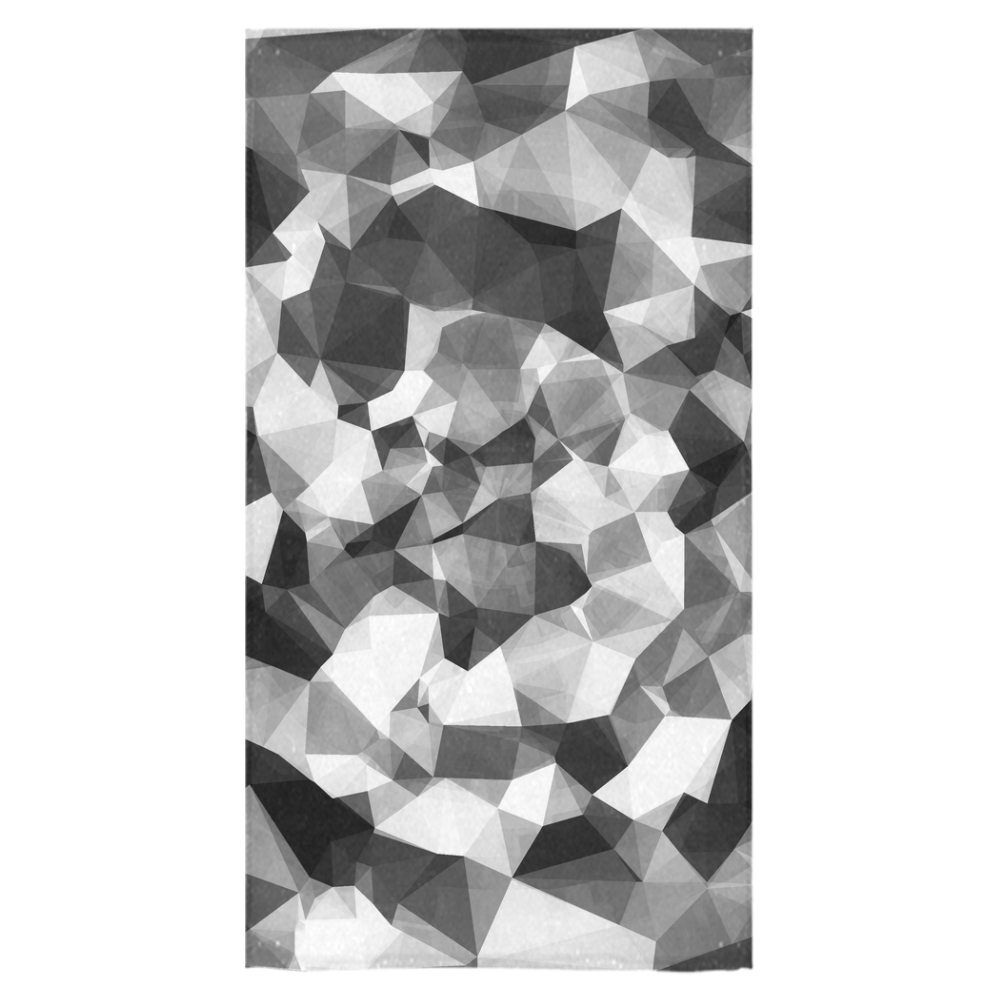 contemporary geometric polygon abstract pattern in black and white Bath Towel 30"x56"