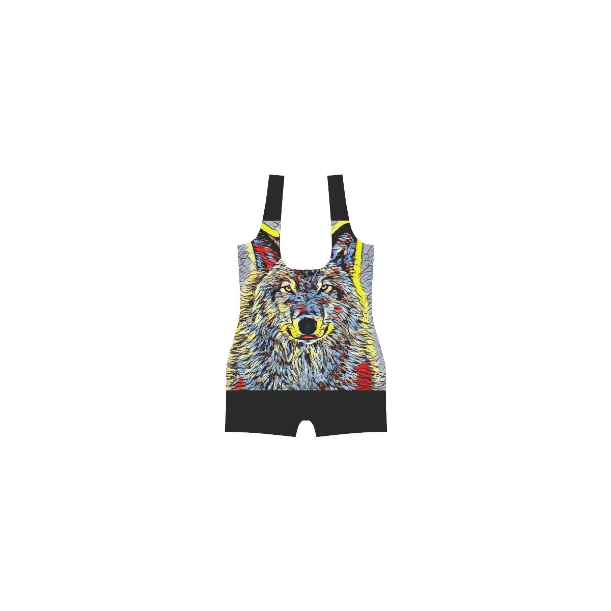 WOLF MULTICOLOR ART III Classic One Piece Swimwear (Model S03)