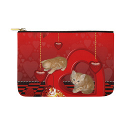 Cute kitten with hearts Carry-All Pouch 12.5''x8.5''