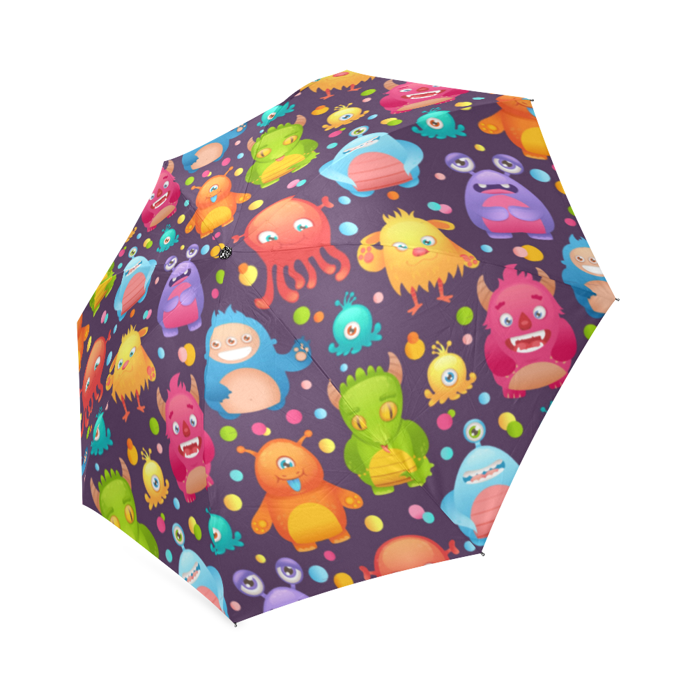 Cute Colorful Monsters Foldable Umbrella (Model U01)