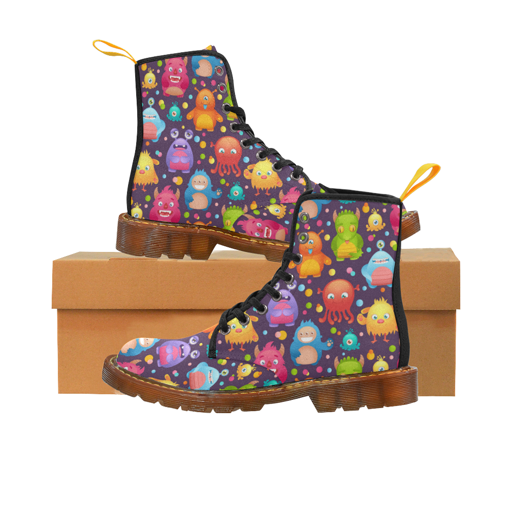 Cute Colorful Monsters Martin Boots For Women Model 1203H