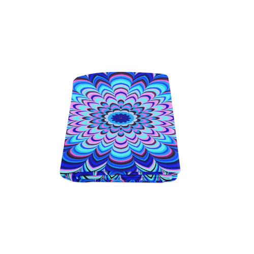 Neon blue striped mandala Blanket 50"x60"