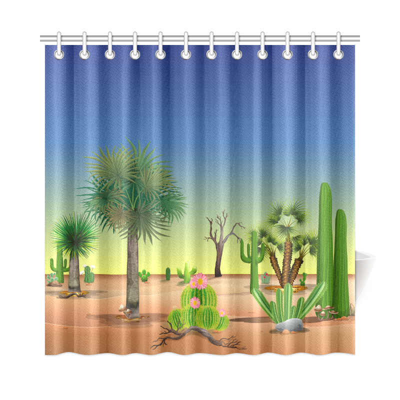 cactiscapeBlueSky Shower Curtain Shower Curtain 72"x72"