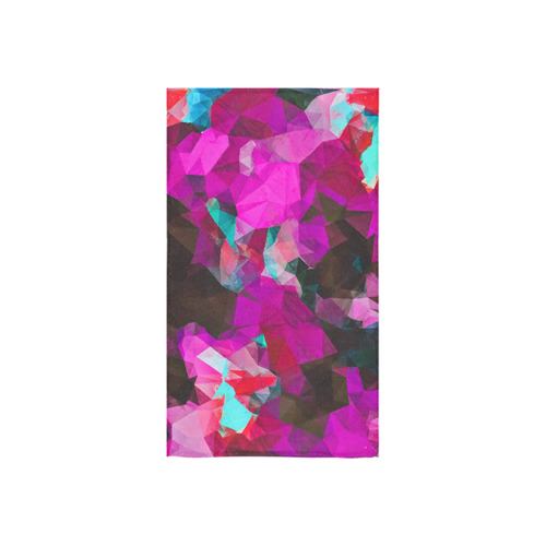 psychedelic geometric polygon abstract pattern in purple pink blue Custom Towel 16"x28"