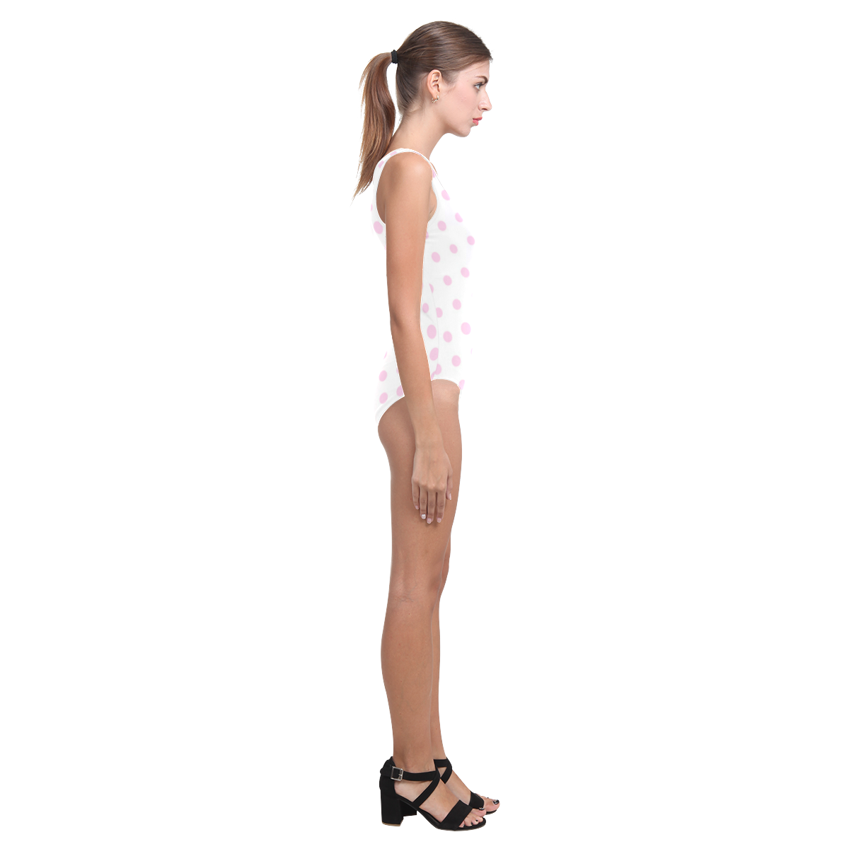 polka-dot-summer Vest One Piece Swimsuit (Model S04)