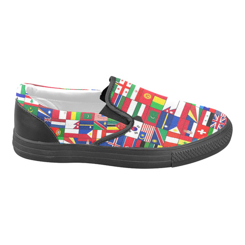 WORLD FLAGS 2 Slip-on Canvas Shoes for Men/Large Size (Model 019)