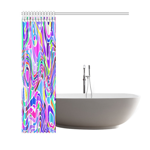 Abstract Pop Colorful Swirls Shower Curtain 69"x72"