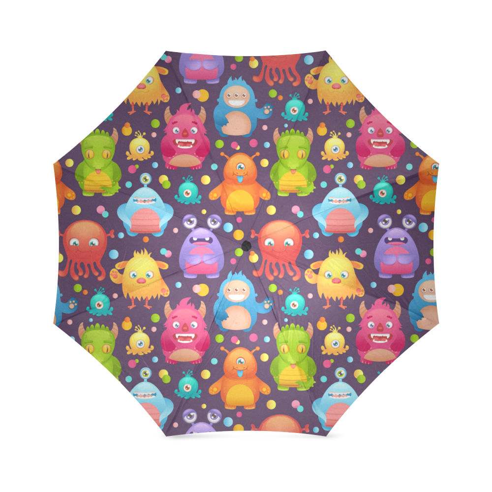 Cute Colorful Monsters Foldable Umbrella (Model U01)