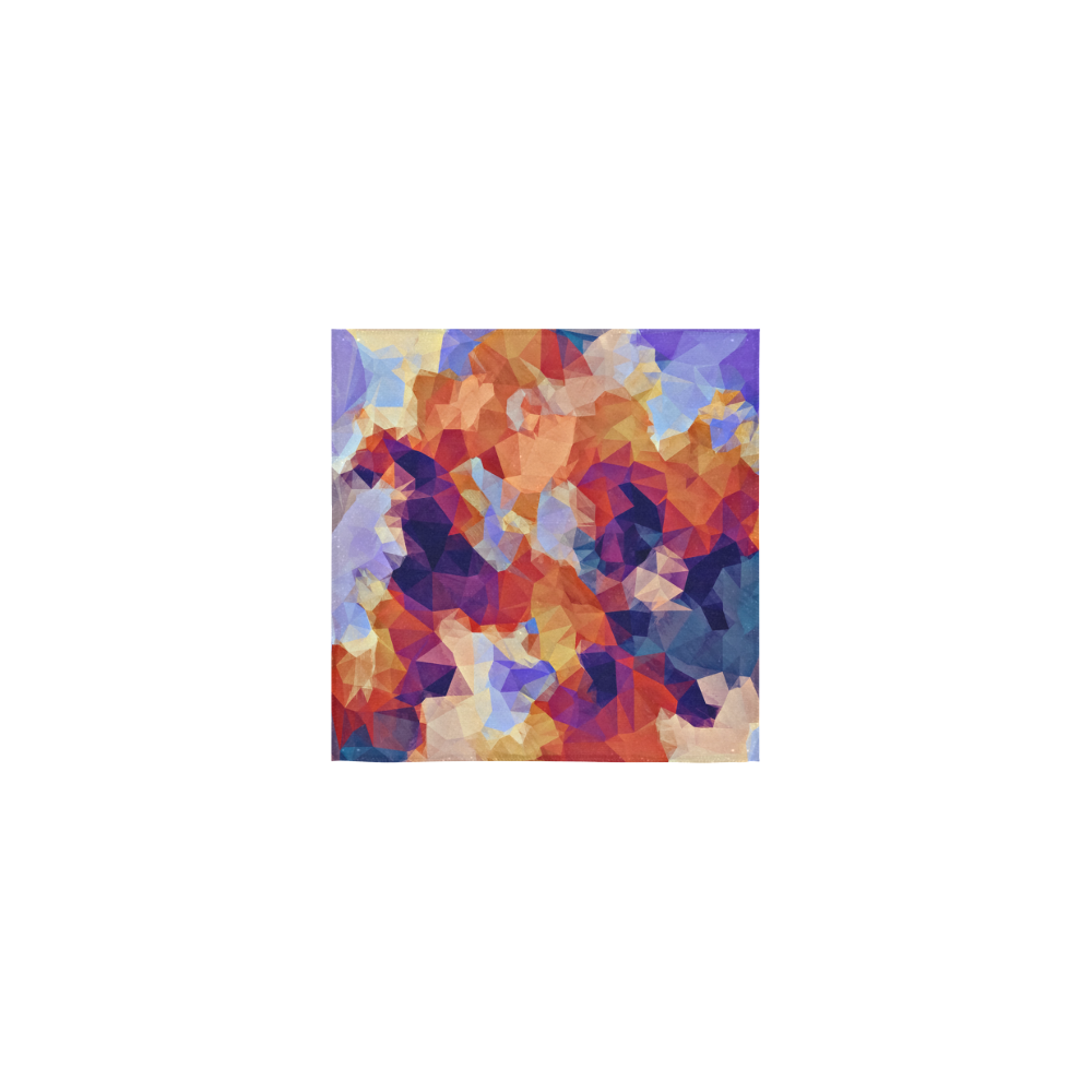 psychedelic geometric polygon pattern abstract in orange brown blue purple Square Towel 13“x13”