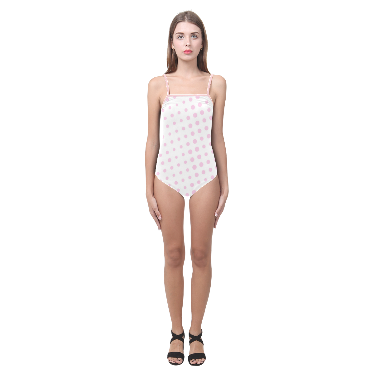 polka-dot-summer Strap Swimsuit ( Model S05)