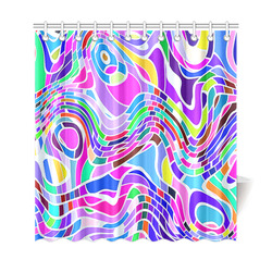Abstract Pop Colorful Swirls Shower Curtain 69"x72"