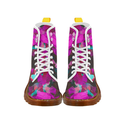 psychedelic geometric polygon abstract pattern in purple pink blue Martin Boots For Women Model 1203H
