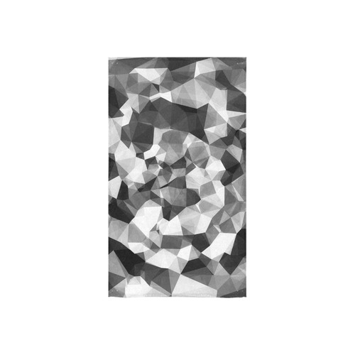 contemporary geometric polygon abstract pattern in black and white Custom Towel 16"x28"