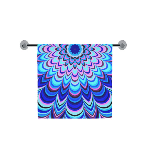 Neon blue striped mandala Bath Towel 30"x56"