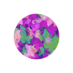 psychedelic geometric polygon pattern abstract in pink purple green Round Mousepad