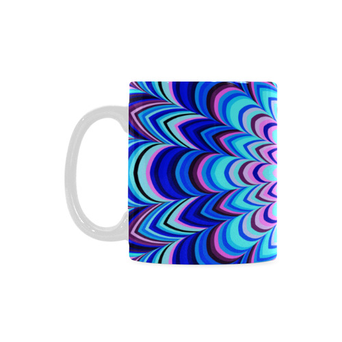 Neon blue striped mandala White Mug(11OZ)