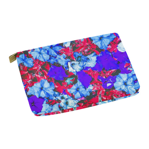 closeup flower texture abstract in blue purple red Carry-All Pouch 12.5''x8.5''