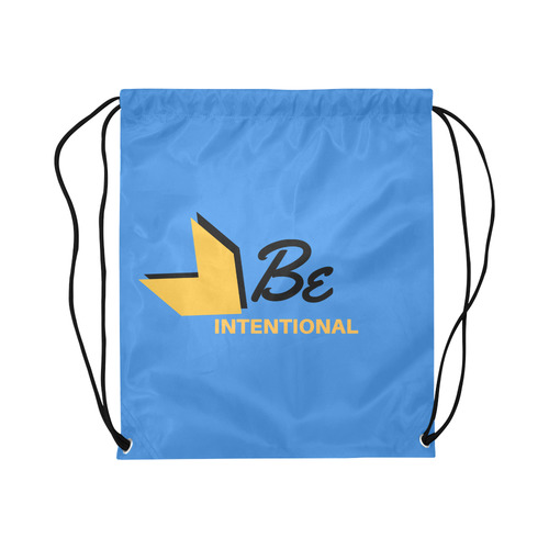 Be Intentional blue Design Large Drawstring Bag Model 1604 (Twin Sides)  16.5"(W) * 19.3"(H)