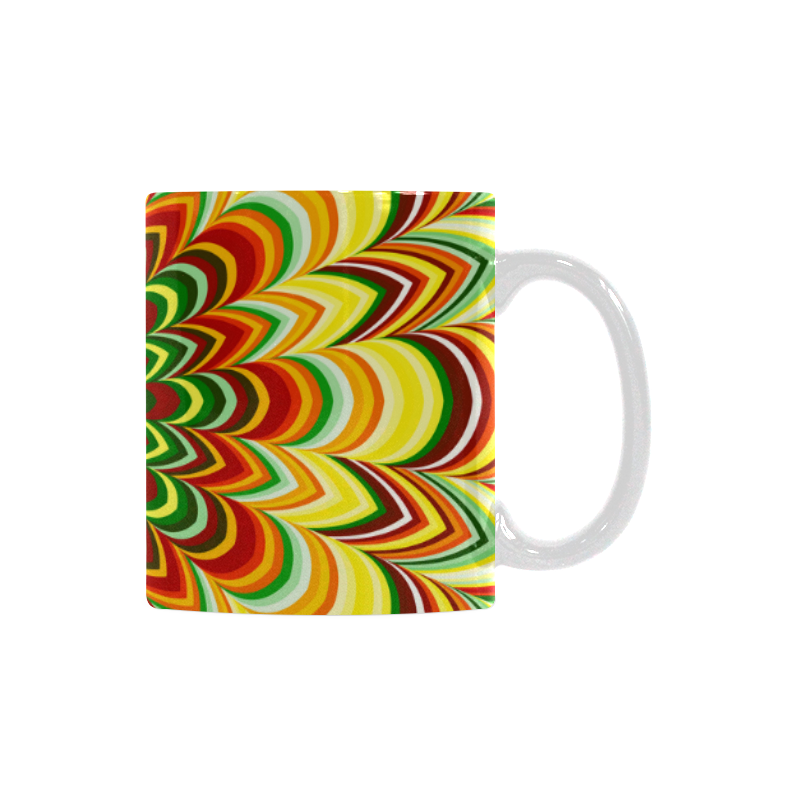 Colorful flower striped mandala White Mug(11OZ)