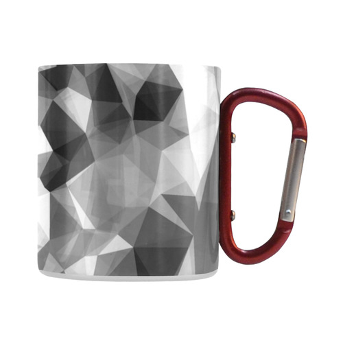 contemporary geometric polygon abstract pattern in black and white Classic Insulated Mug(10.3OZ)