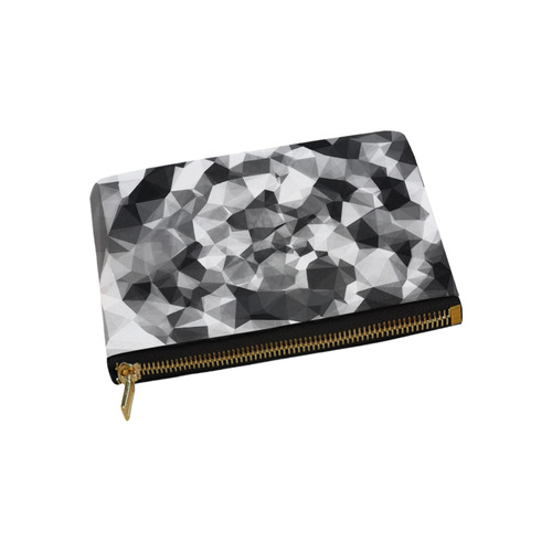 contemporary geometric polygon abstract pattern in black and white Carry-All Pouch 9.5''x6''