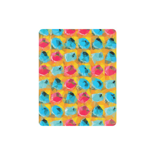 geometric polygon abstract pattern in blue orange red Rectangle Mousepad