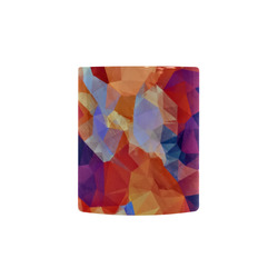 psychedelic geometric polygon pattern abstract in orange brown blue purple Custom Morphing Mug