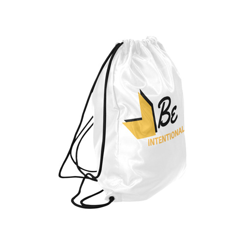 Be Intentional White Design Large Drawstring Bag Model 1604 (Twin Sides)  16.5"(W) * 19.3"(H)