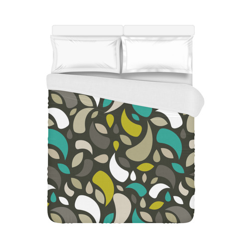Leaves And Geometric Shapes Duvet Cover 86"x70" ( All-over-print)
