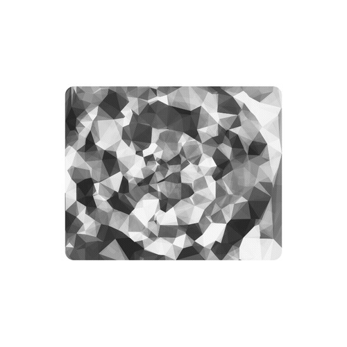 contemporary geometric polygon abstract pattern in black and white Rectangle Mousepad